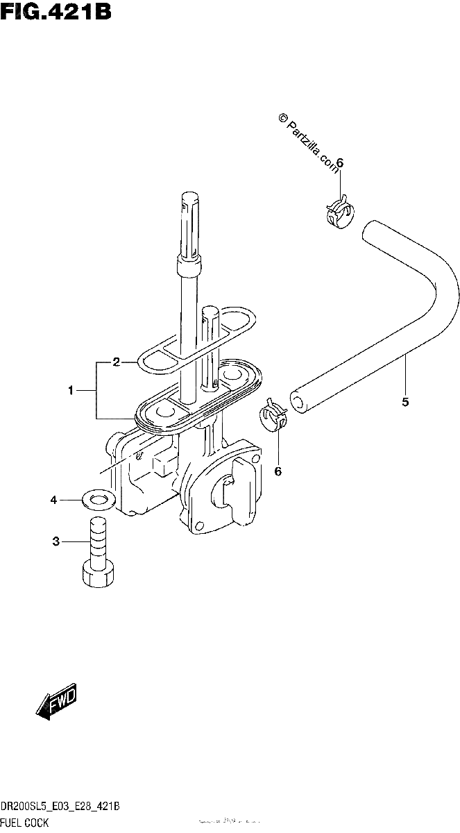 Diagrama de FUEL COCK DR200SL5 E28