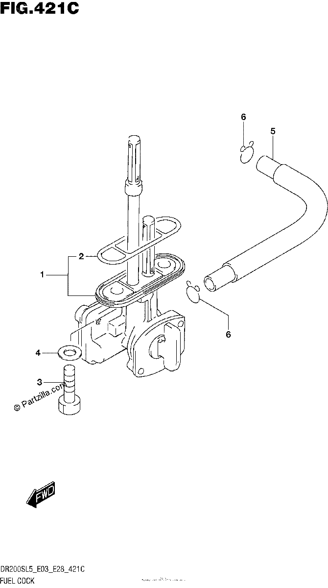 Diagrama de FUEL COCK DR200SL5 E33