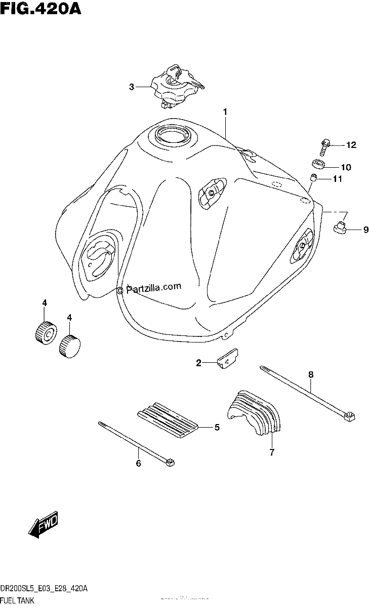 Diagrama de FUEL TANK DR200SL5 E03
