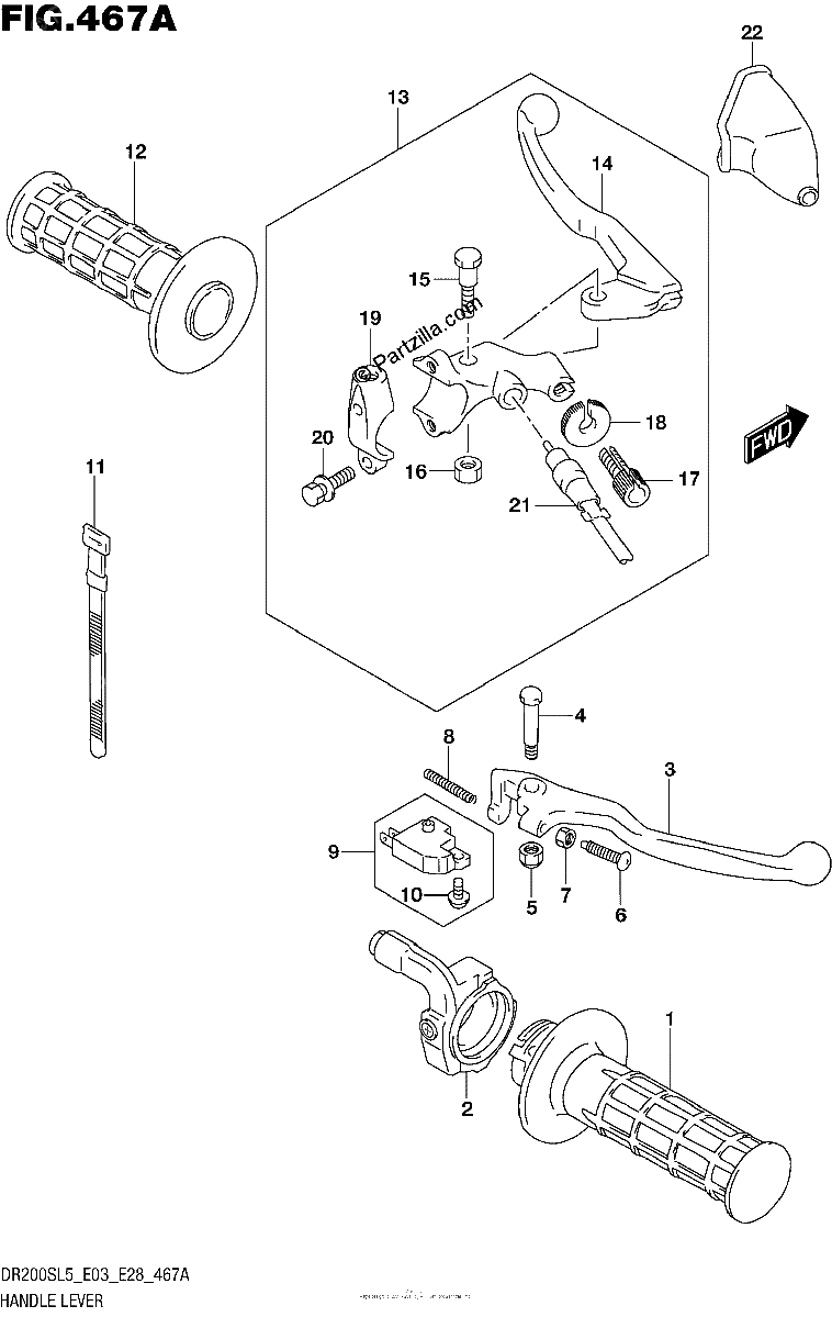 Diagrama de HANDLE LEVER