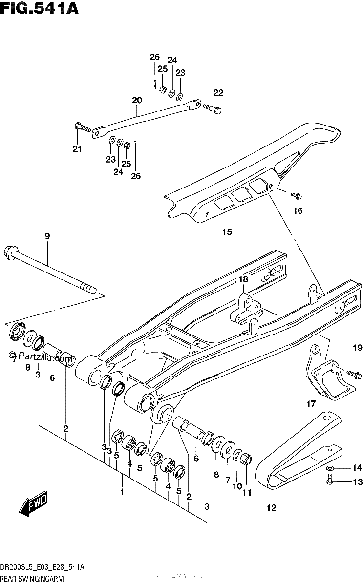 Diagrama de REAR SWINGINGARM