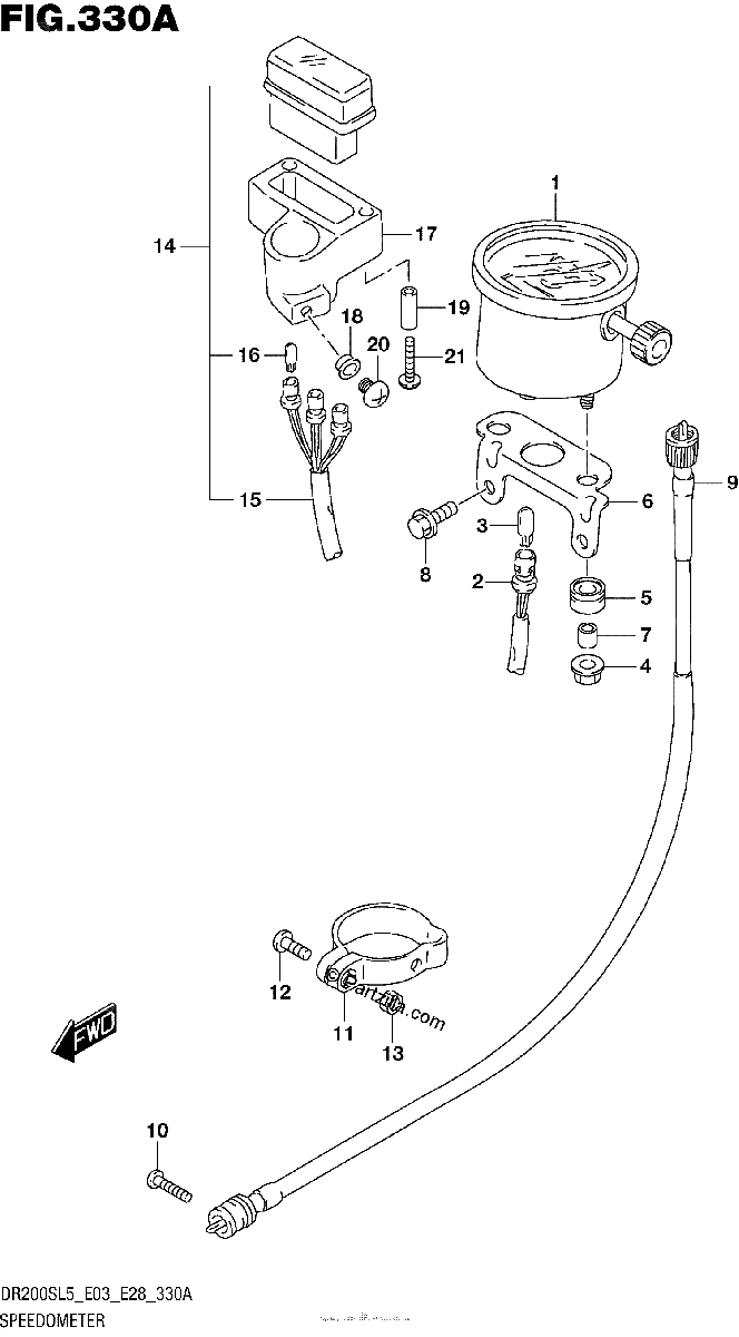Diagrama de SPEEDOMETER DR200SL5 E03