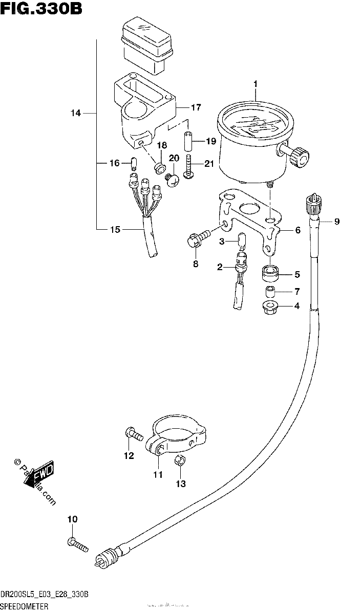 Diagrama de SPEEDOMETER DR200SL5 E28