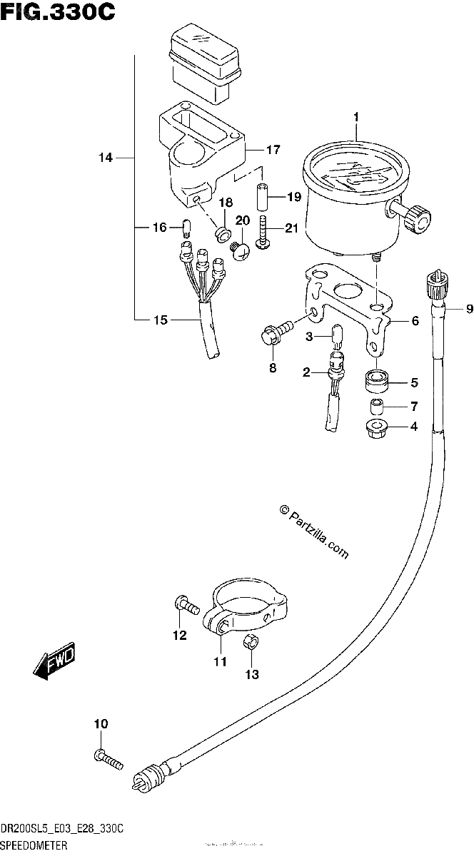 Diagrama de SPEEDOMETER DR200SL5 E33