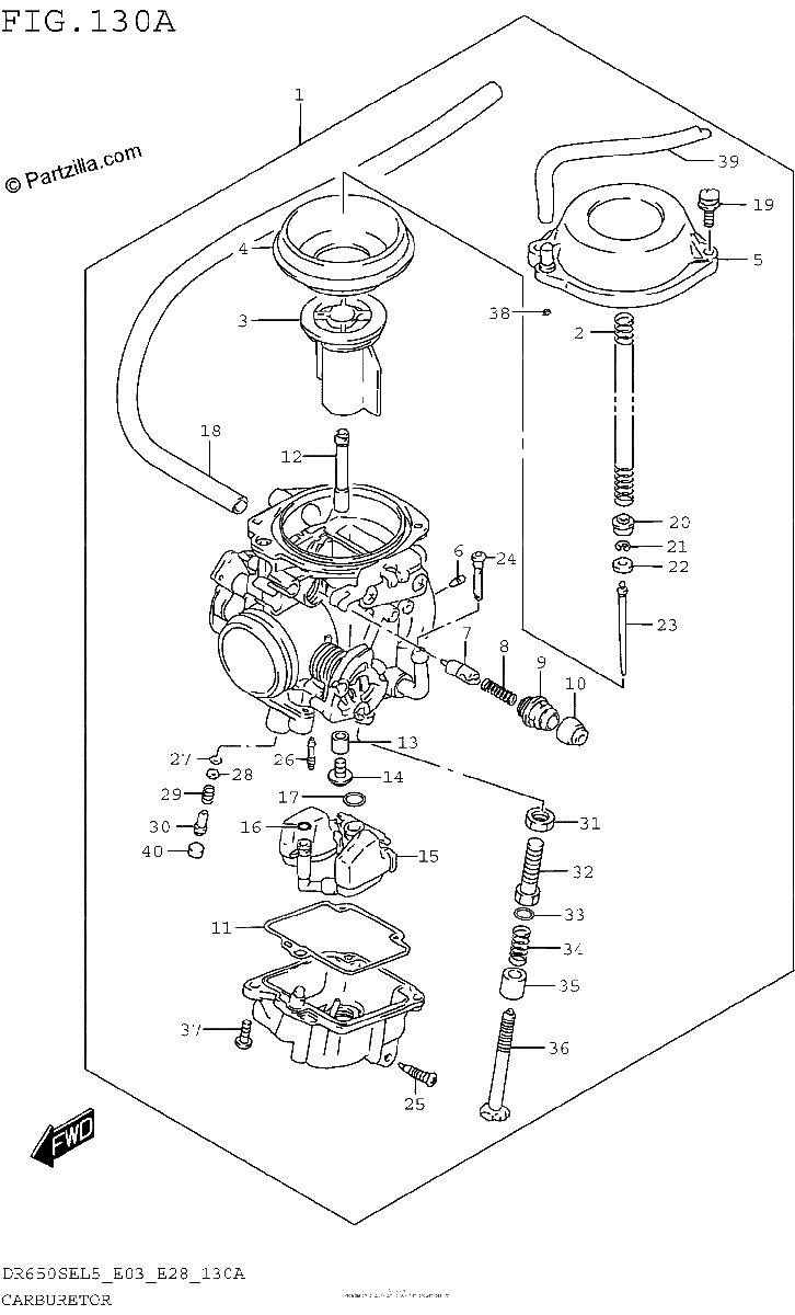Diagrama de CARBURETOR DR650SEL5 E03