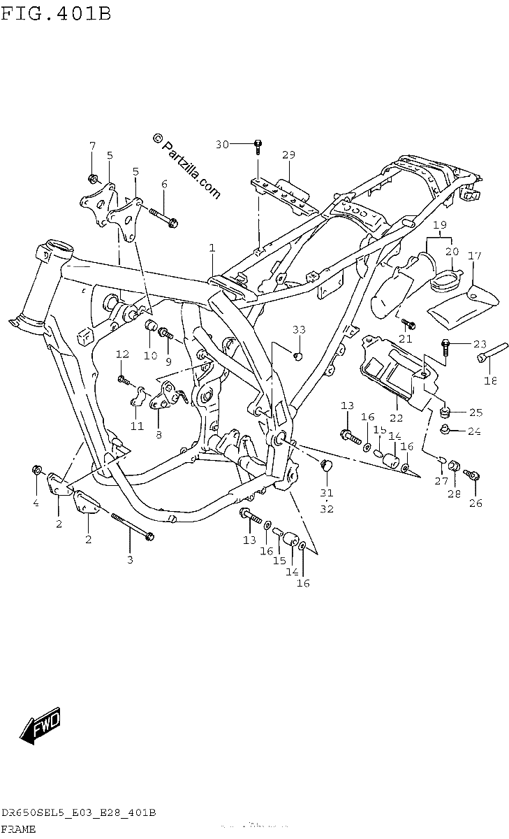 Diagrama de FRAME DR650SEL5 E28