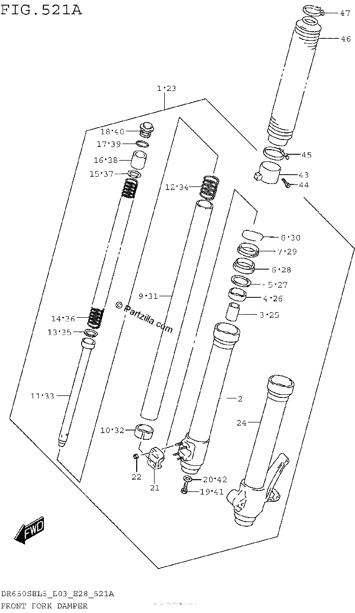 Diagrama de FRONT FORK DAMPER