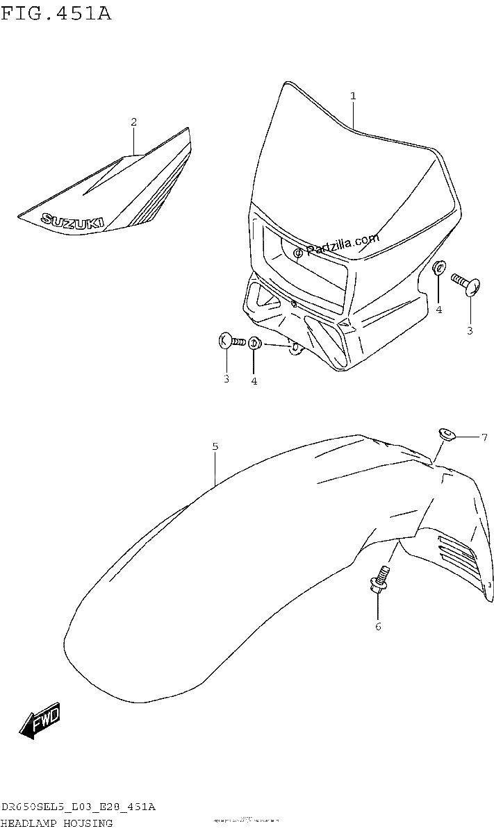 Diagrama de HEADLAMP HOUSING