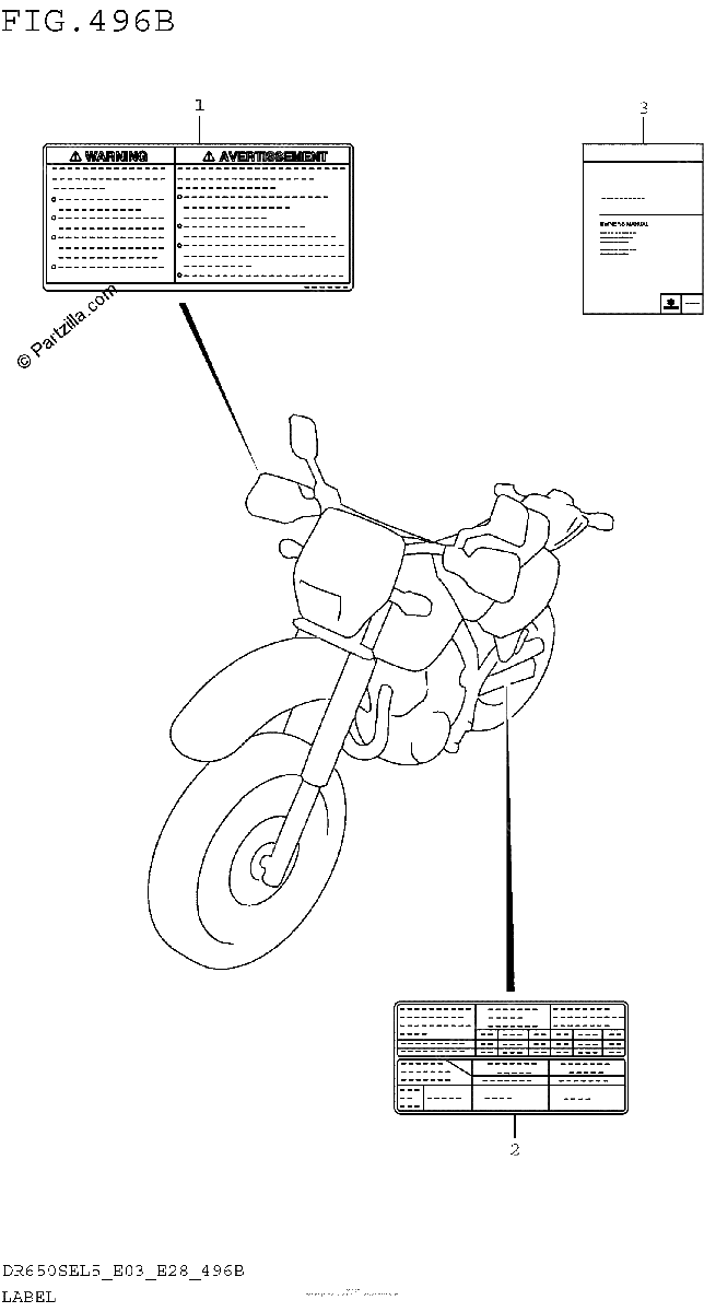 Diagrama de LABEL DR650SEL5 E28