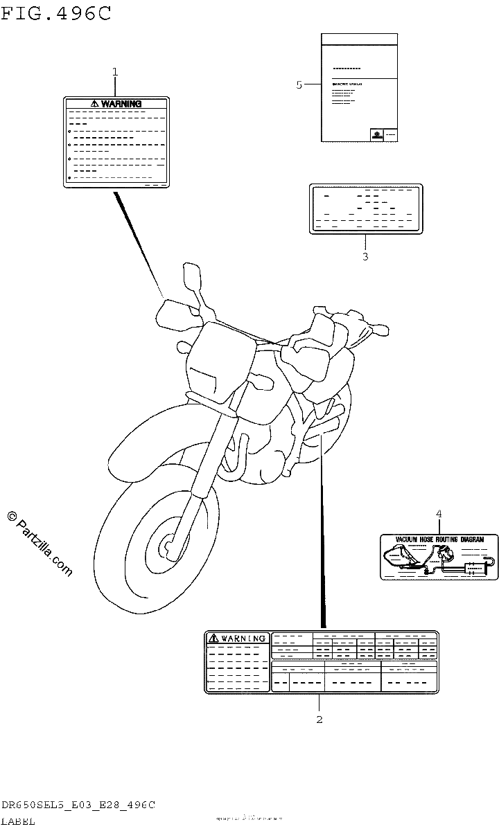 Diagrama de LABEL DR650SEL5 E33