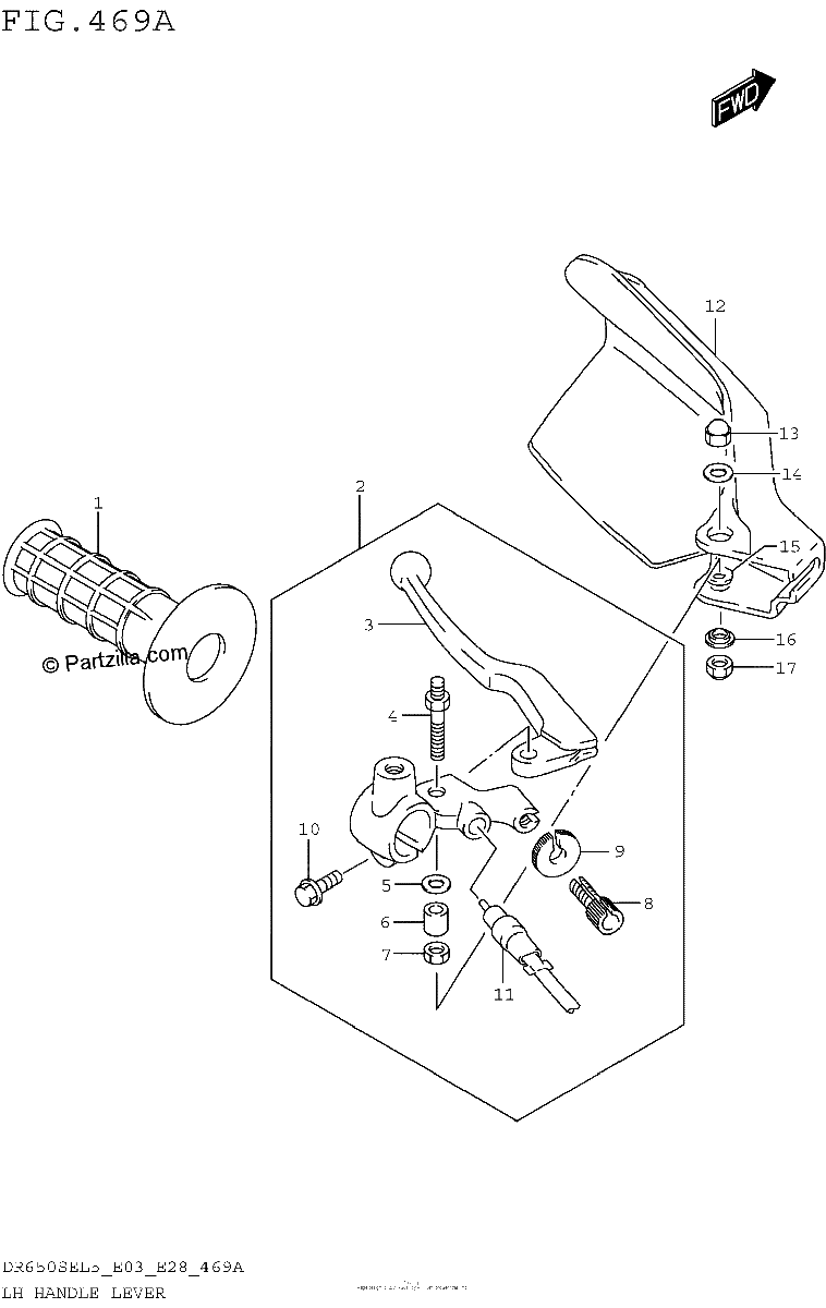 Diagrama de LH HANDLE LEVER