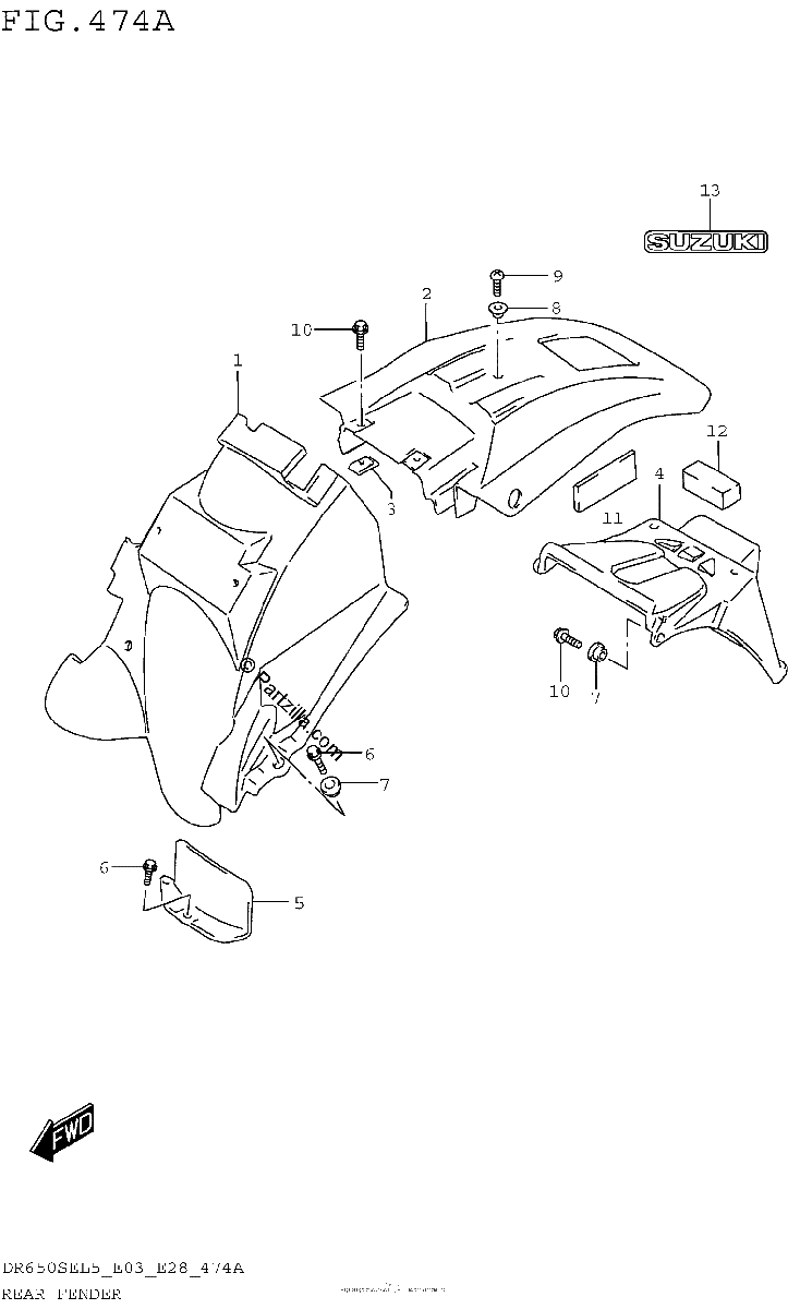 Diagrama de REAR FENDER
