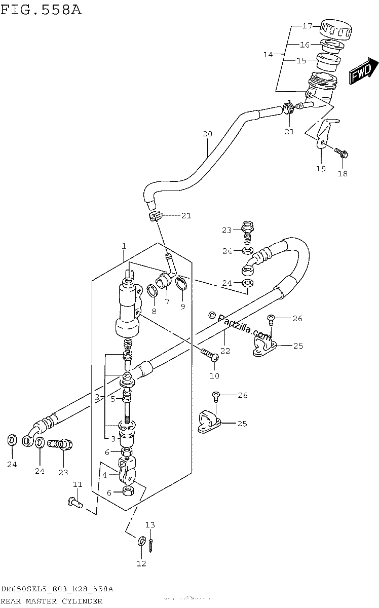 Diagrama de REAR MASTER CYLINDER