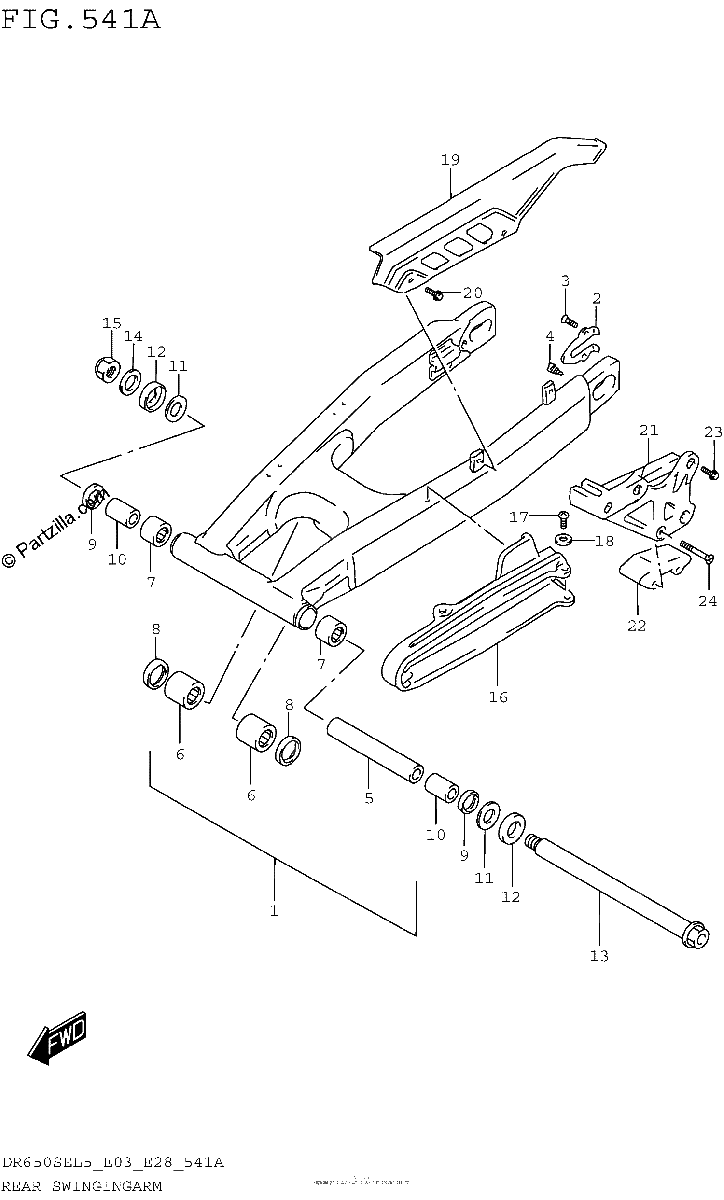 Diagrama de REAR SWINGINGARM