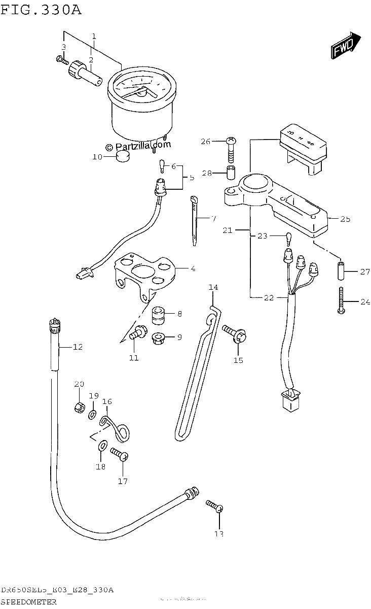 Diagrama de SPEEDOMETER DR650SEL5 E03