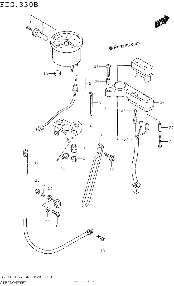 Diagrama de SPEEDOMETER DR650SEL5 E28