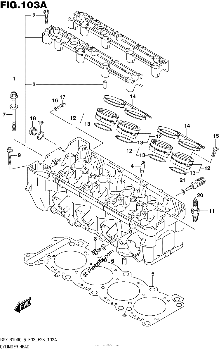 Diagrama de CYLINDER HEAD