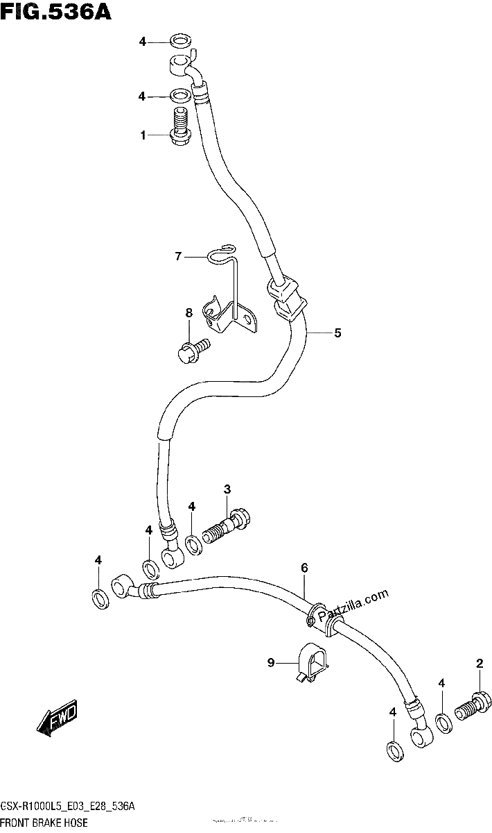 Diagrama de FRONT BRAKE HOSE