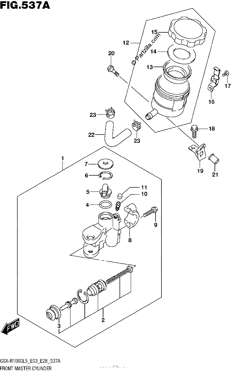 Diagrama de FRONT MASTER CYLINDER