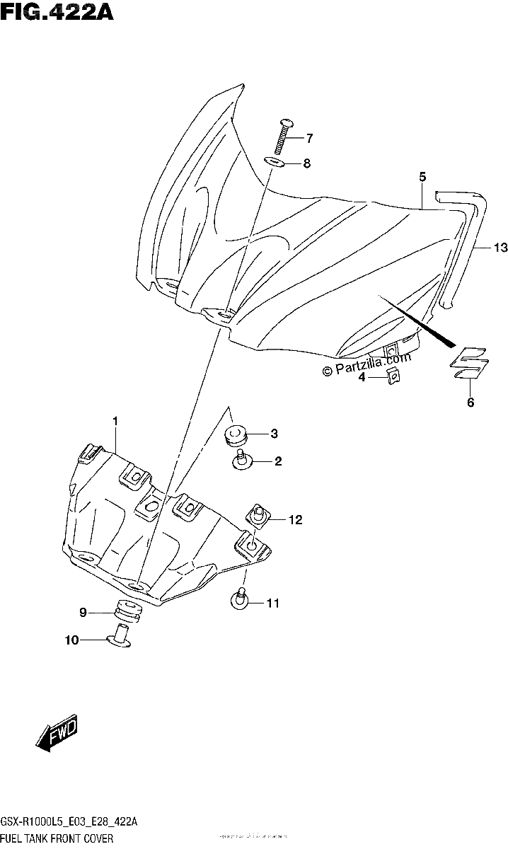 Diagrama de FUEL TANK FRONT COVER