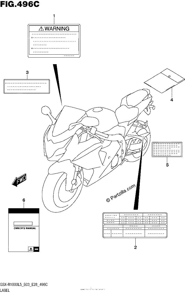 Diagrama de LABEL GSX R1000L5 E33