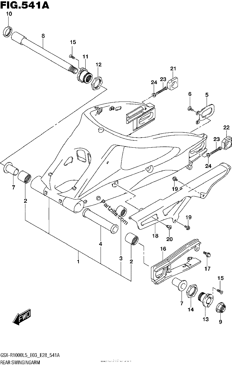 Diagrama de REAR SWINGINGARM