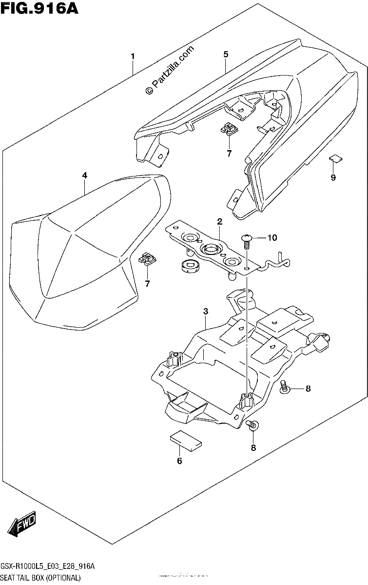 Diagrama de SEAT TAIL BOX OPTIONAL
