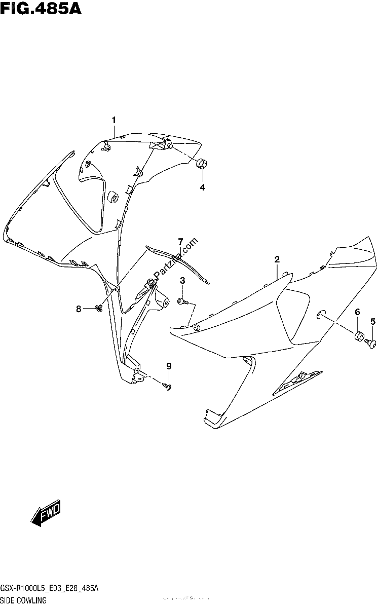 Diagrama de SIDE COWLING
