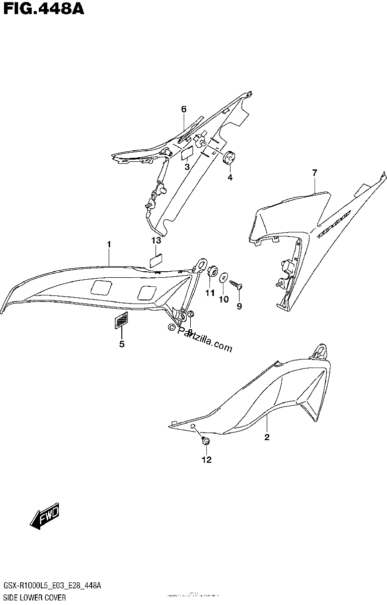 Diagrama de SIDE LOWER COVER
