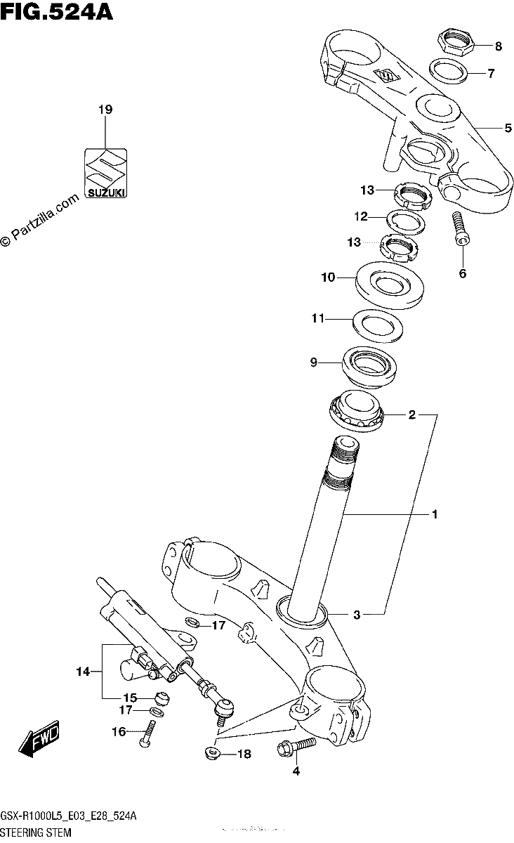 Diagrama de STEERING STEM