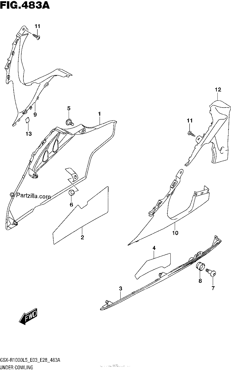 Diagrama de UNDER COWLING