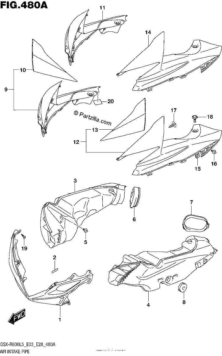 Diagrama de AIR INTAKE PIPE