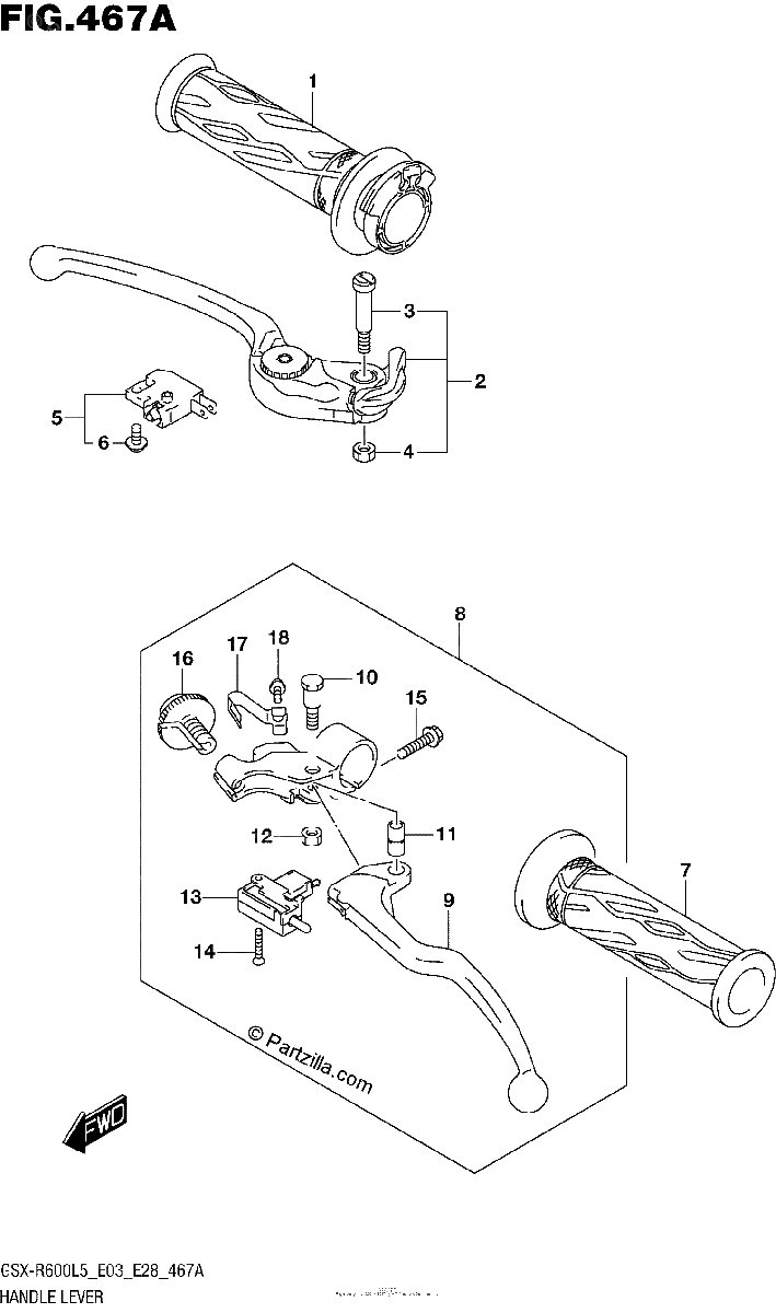 Diagrama de HANDLE LEVER