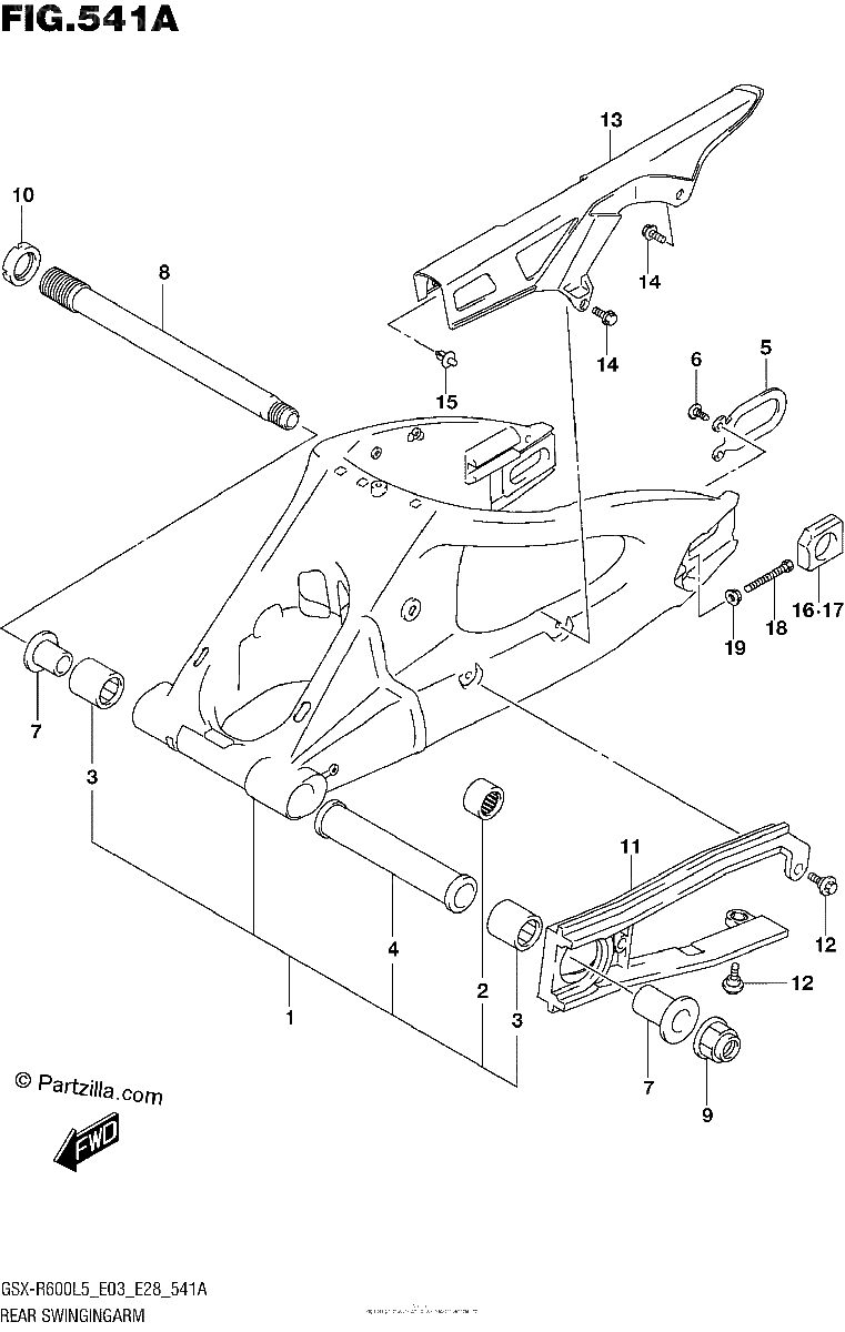 Diagrama de REAR SWINGINGARM