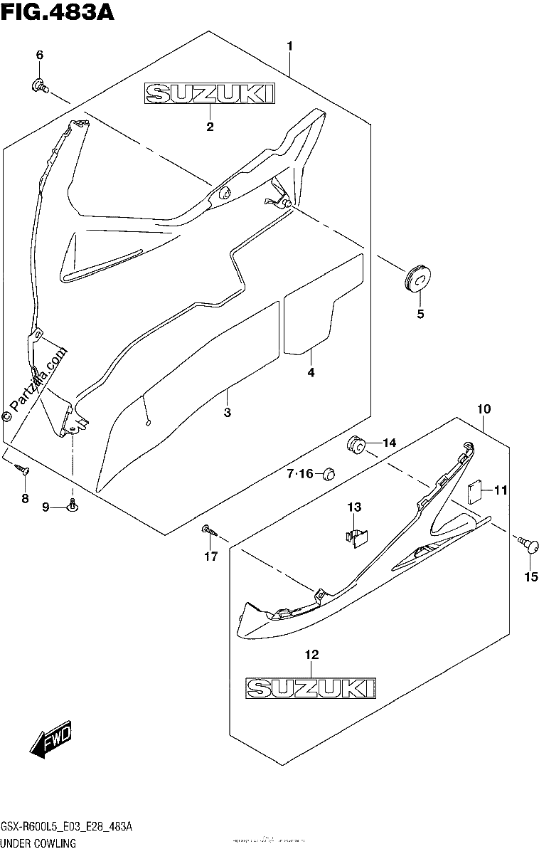 Diagrama de UNDER COWLING