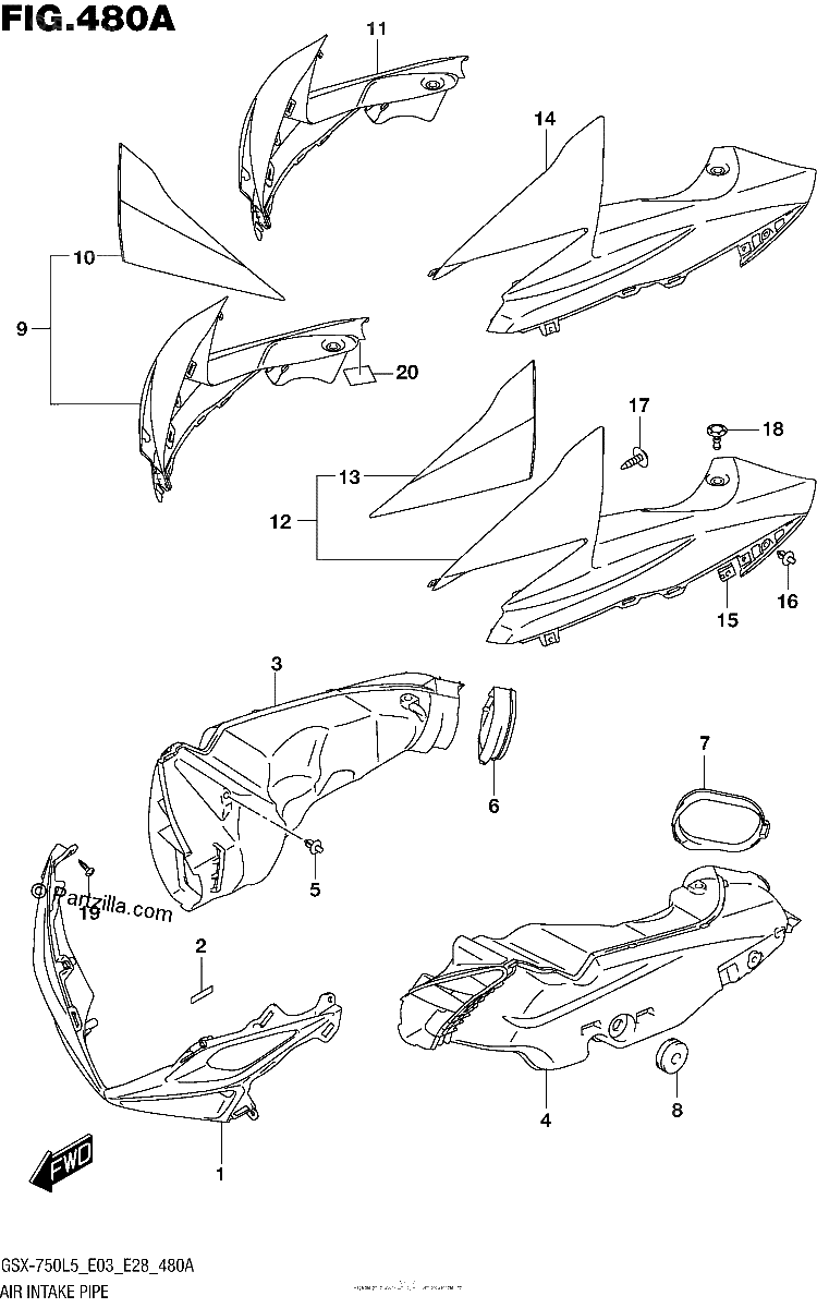 Diagrama de AIR INTAKE PIPE