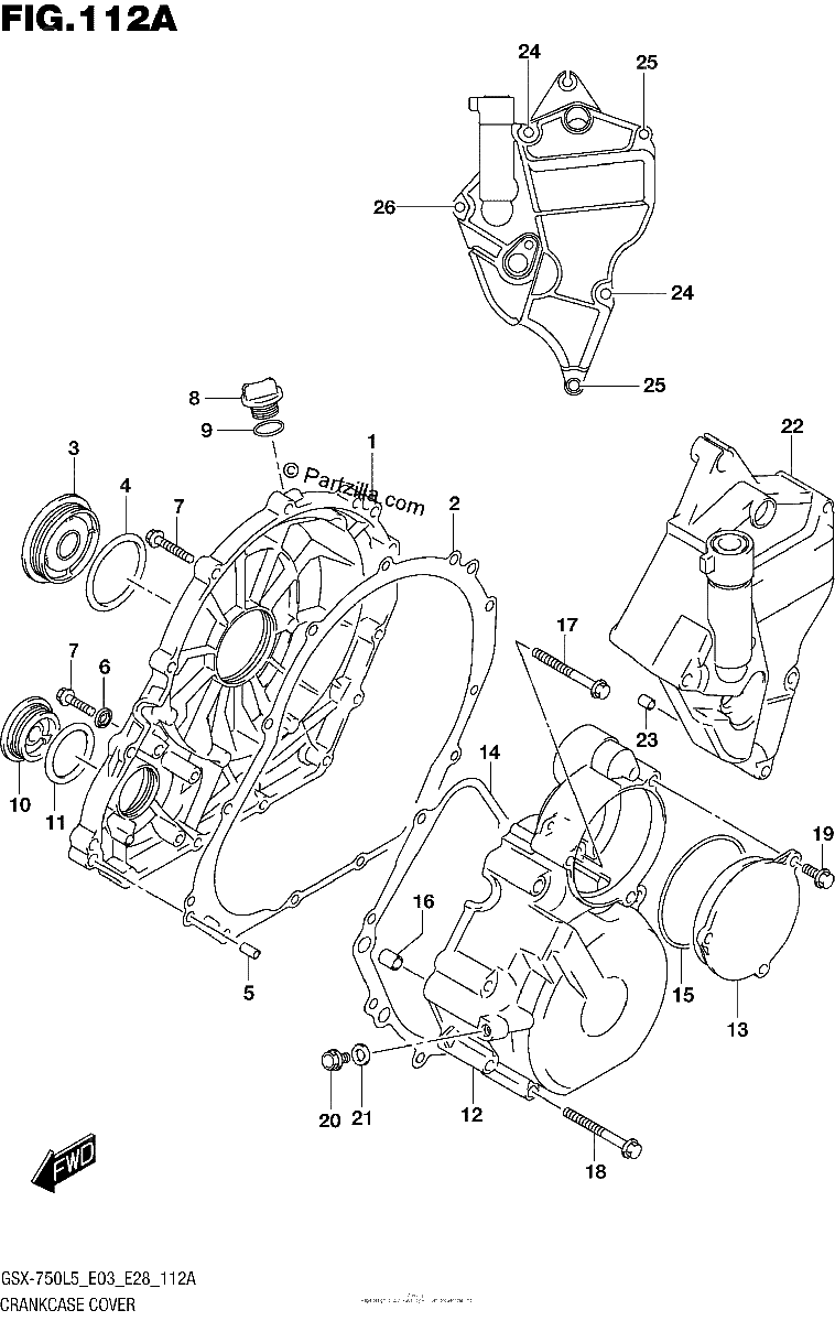 Diagrama de CRANKCASE COVER