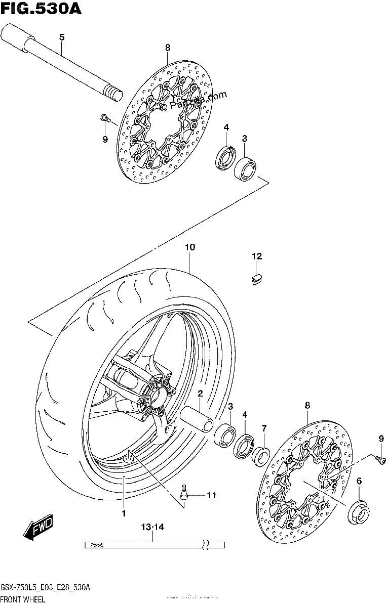 Diagrama de FRONT WHEEL