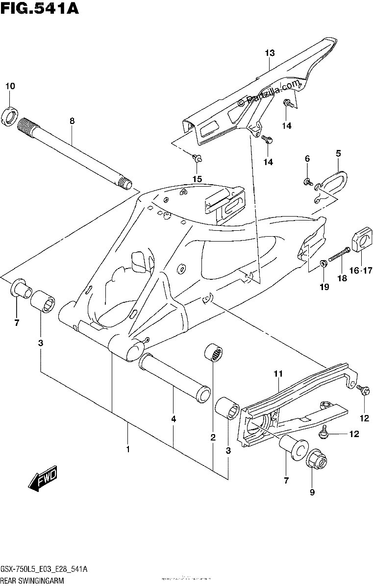 Diagrama de REAR SWINGINGARM