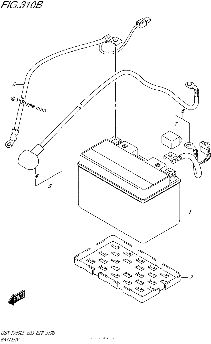 Diagrama de BATTERY GSX S750AL5 E28