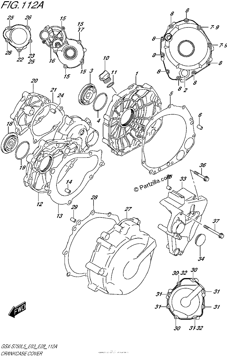 Diagrama de CRANKCASE COVER