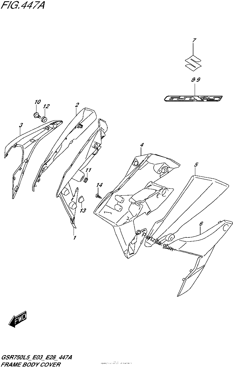 Diagrama de FRAME BODY COVER