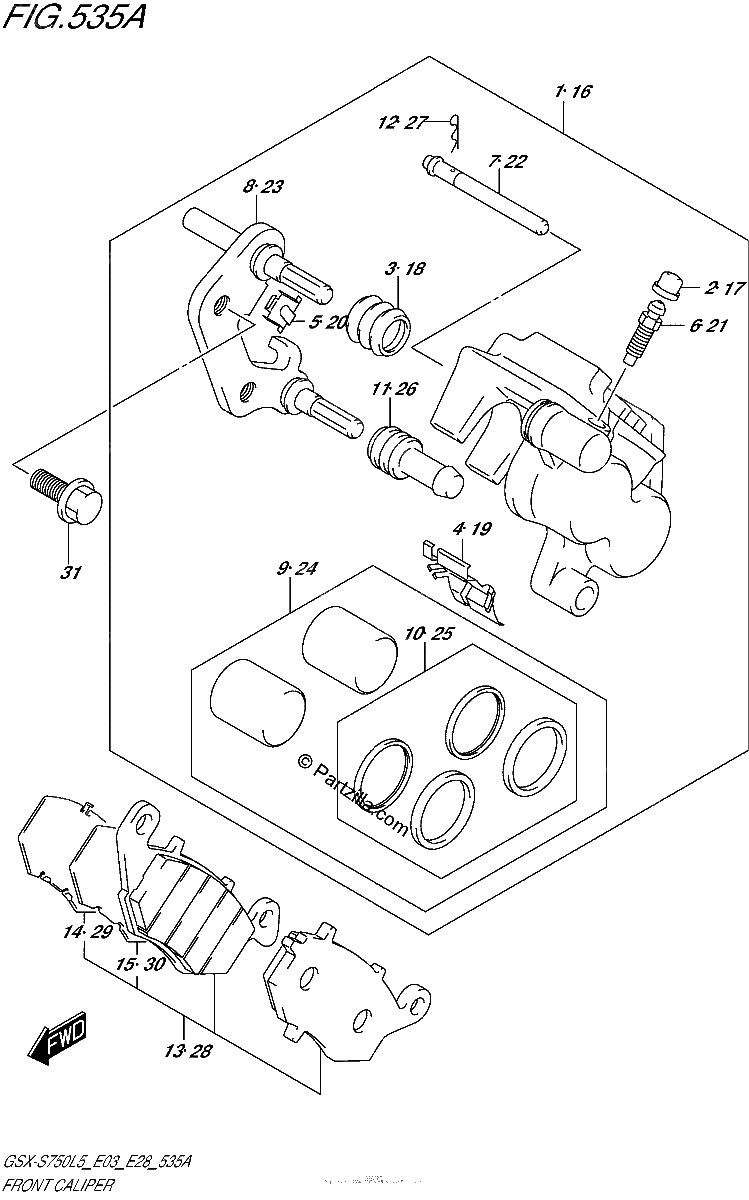 Diagrama de FRONT CALIPER