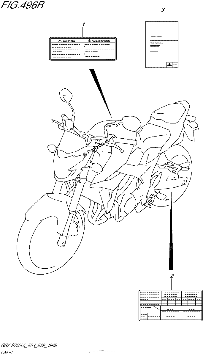 Diagrama de LABEL GSX S750AL5 E28