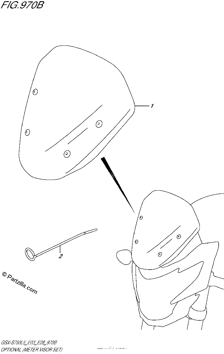 Diagrama de OPTIONAL METER VISOR SET