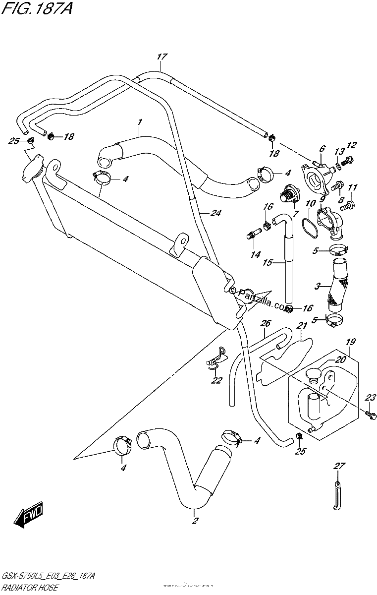 Diagrama de RADIATOR HOSE