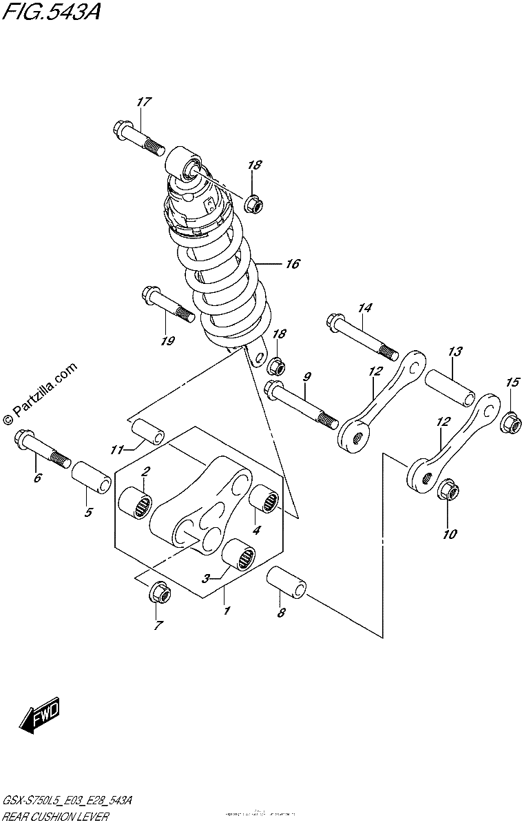 Diagrama de REAR CUSHION LEVER