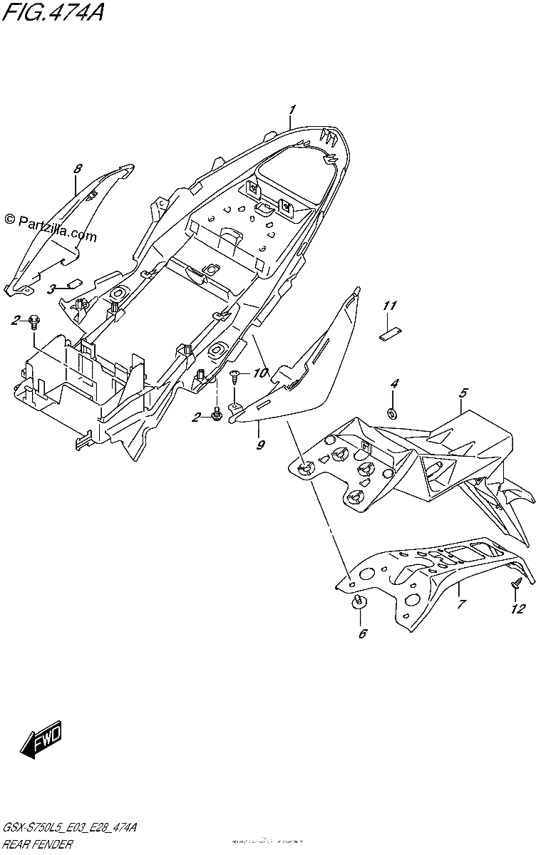 Diagrama de REAR FENDER