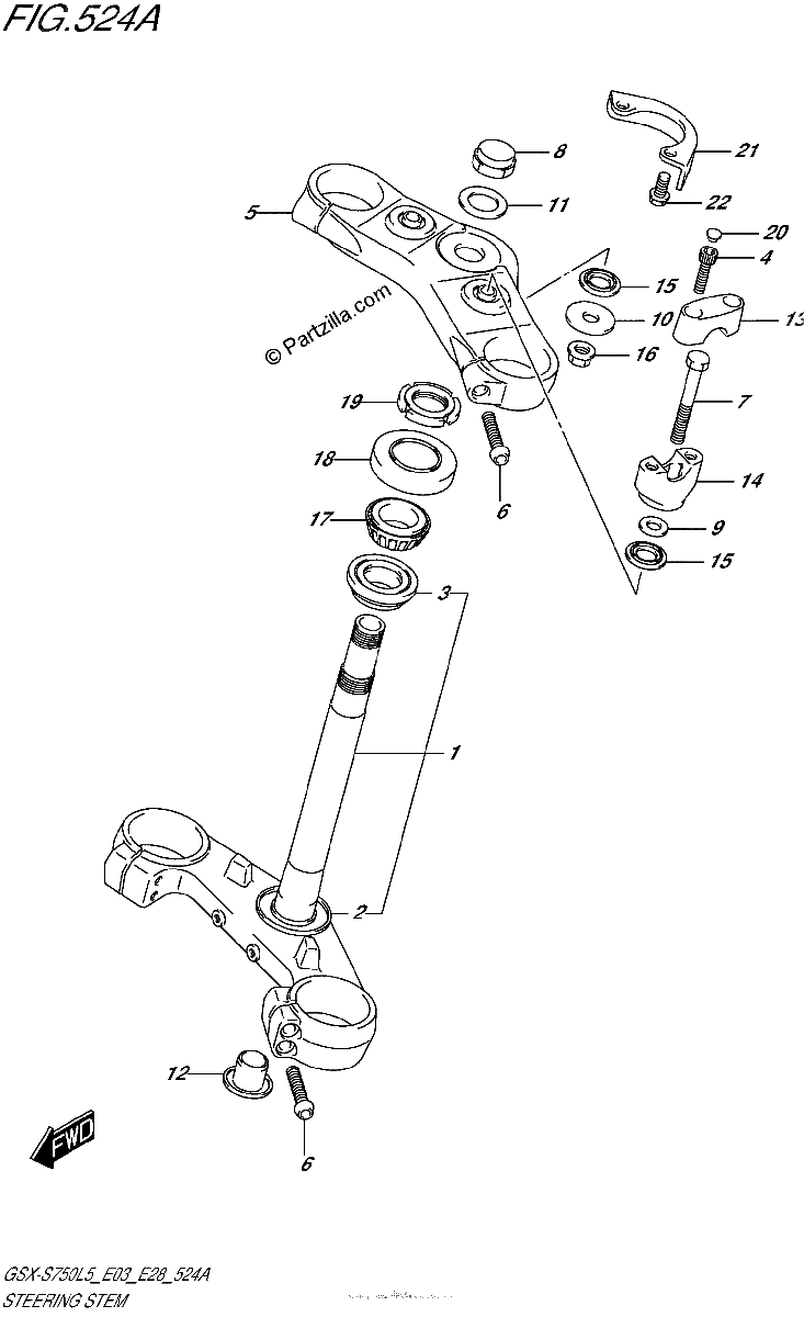 Diagrama de STEERING STEM