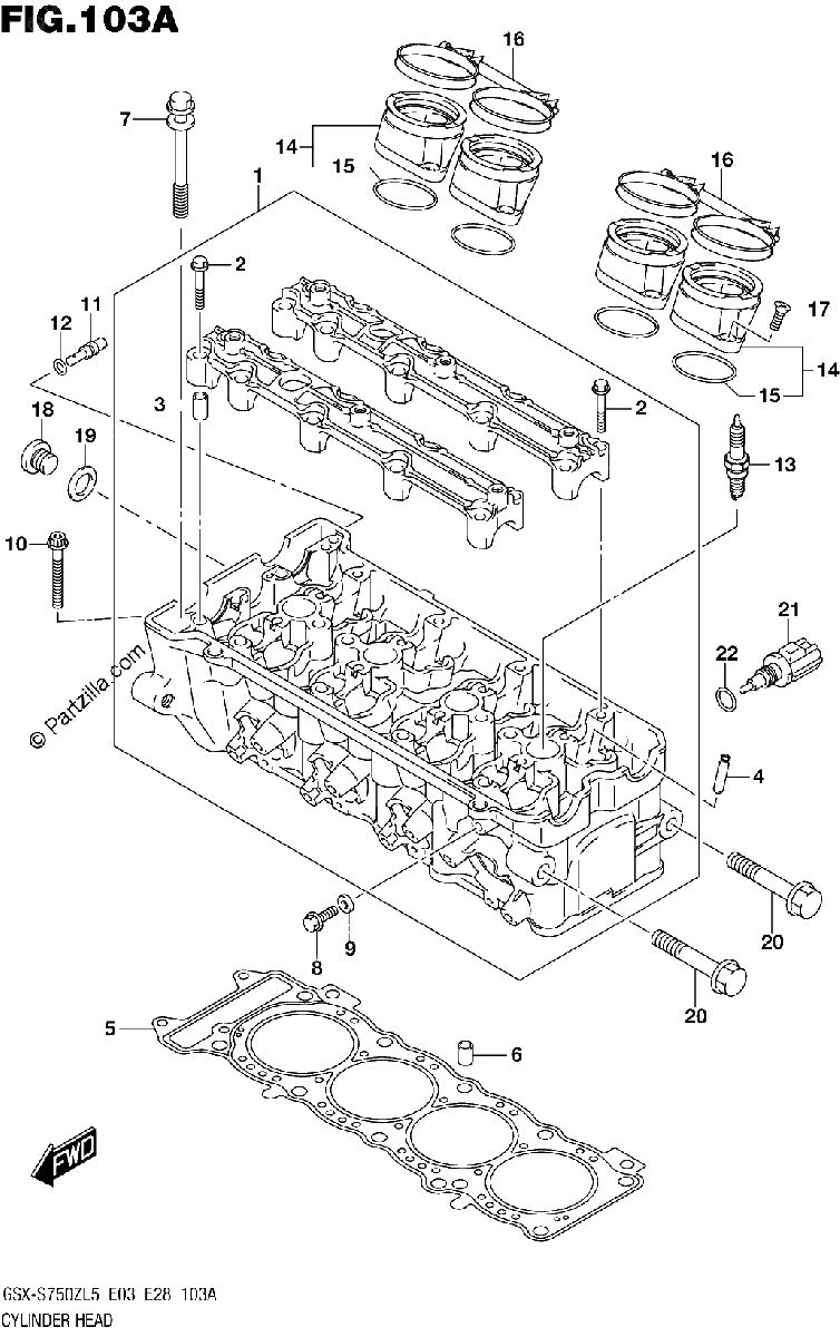 Diagrama de CYLINDER HEAD